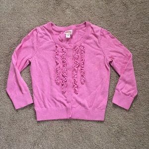 Pink ruffle cardigan